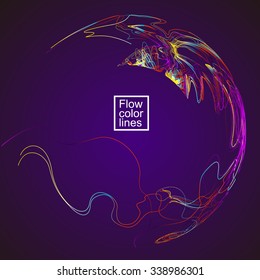 Moving colorful lines of abstract background