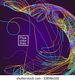 Moving colorful lines of abstract background