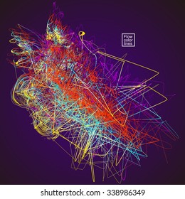 Moving colorful lines of abstract background