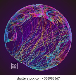 Moving colorful lines of abstract background