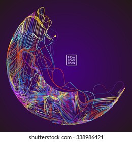 Moving colorful lines of abstract background