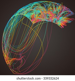 Moving colorful lines of abstract background