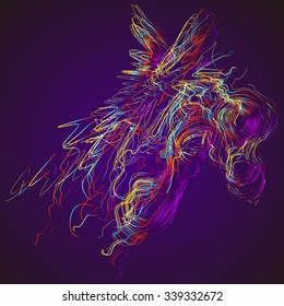 Moving colorful lines of abstract background