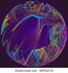 Moving colorful lines of abstract background