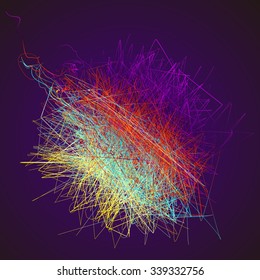 Moving colorful lines of abstract background