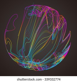 Moving colorful lines of abstract background