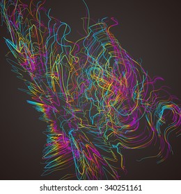 Moving colorful lines of abstract background