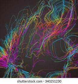 Moving colorful lines of abstract background