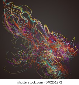 Moving colorful lines of abstract background