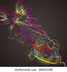 Moving colorful lines of abstract background