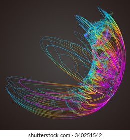 Moving colorful lines of abstract background