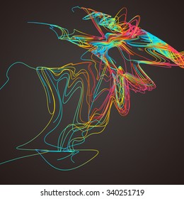 Moving colorful lines of abstract background