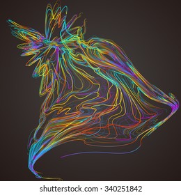 Moving colorful lines of abstract background