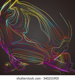 Trasladando líneas coloridas de fondo abstracto