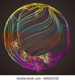 Moving colorful lines of abstract background