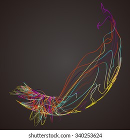 Moving colorful lines of abstract background