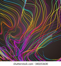 Moving colorful lines of abstract background