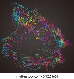 Moving colorful lines of abstract background
