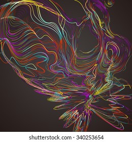 Moving colorful lines of abstract background