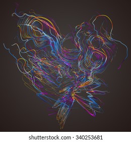 Moving colorful lines of abstract background