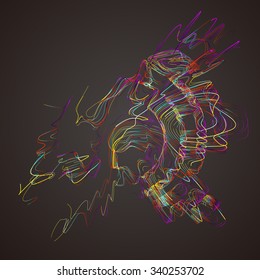 Moving colorful lines of abstract background