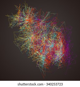 Moving colorful lines of abstract background