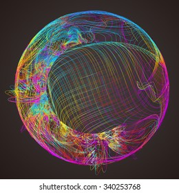 Moving colorful lines of abstract background