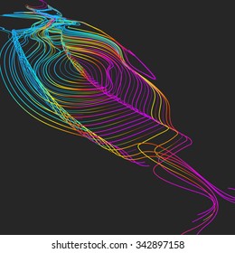 Moving colorful lines of abstract background