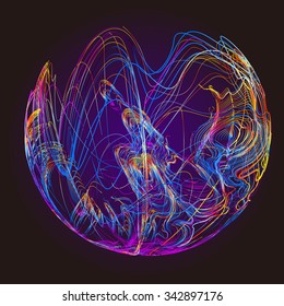 Moving colorful lines of abstract background