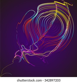 Moving colorful lines of abstract background