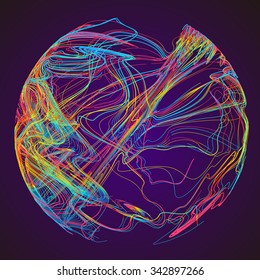 Moving colorful lines of abstract background