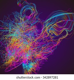 Moving colorful lines of abstract background