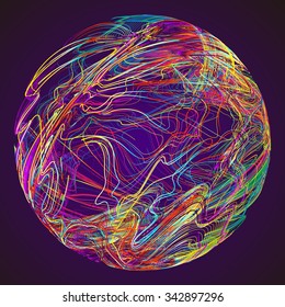 Moving colorful lines of abstract background