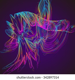 Moving colorful lines of abstract background