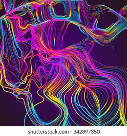 Moving colorful lines of abstract background
