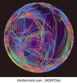 Moving colorful lines of abstract background