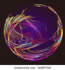 Moving colorful lines of abstract background