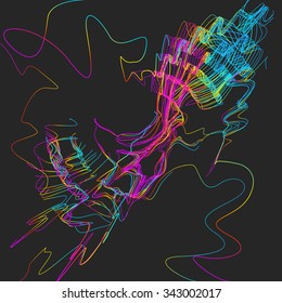 Moving colorful lines of abstract background