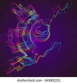 Movendo linhas coloridas do plano de fundo abstrato