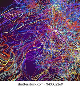 Moving colorful lines of abstract background