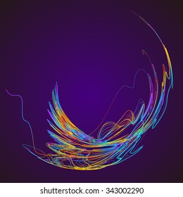 Moving colorful lines of abstract background