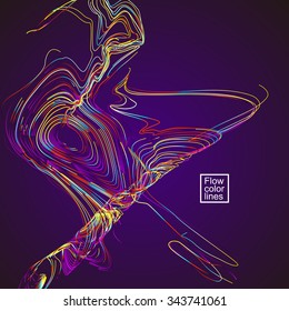Moving colorful lines of abstract background