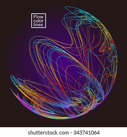 Moving colorful lines of abstract background