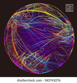 Moving colorful lines of abstract background