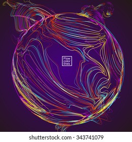 Moving colorful lines of abstract background