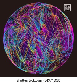 Moving colorful lines of abstract background