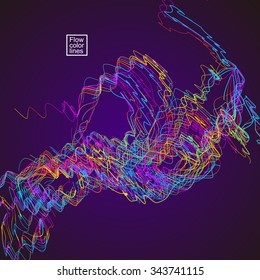 Moving colorful lines of abstract background