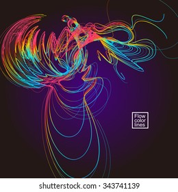 Moving colorful lines of abstract background