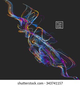 Moving colorful lines of abstract background