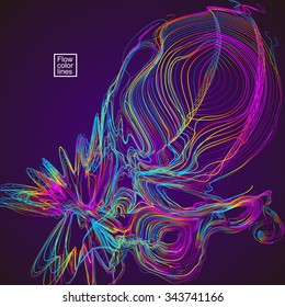 Moving colorful lines of abstract background